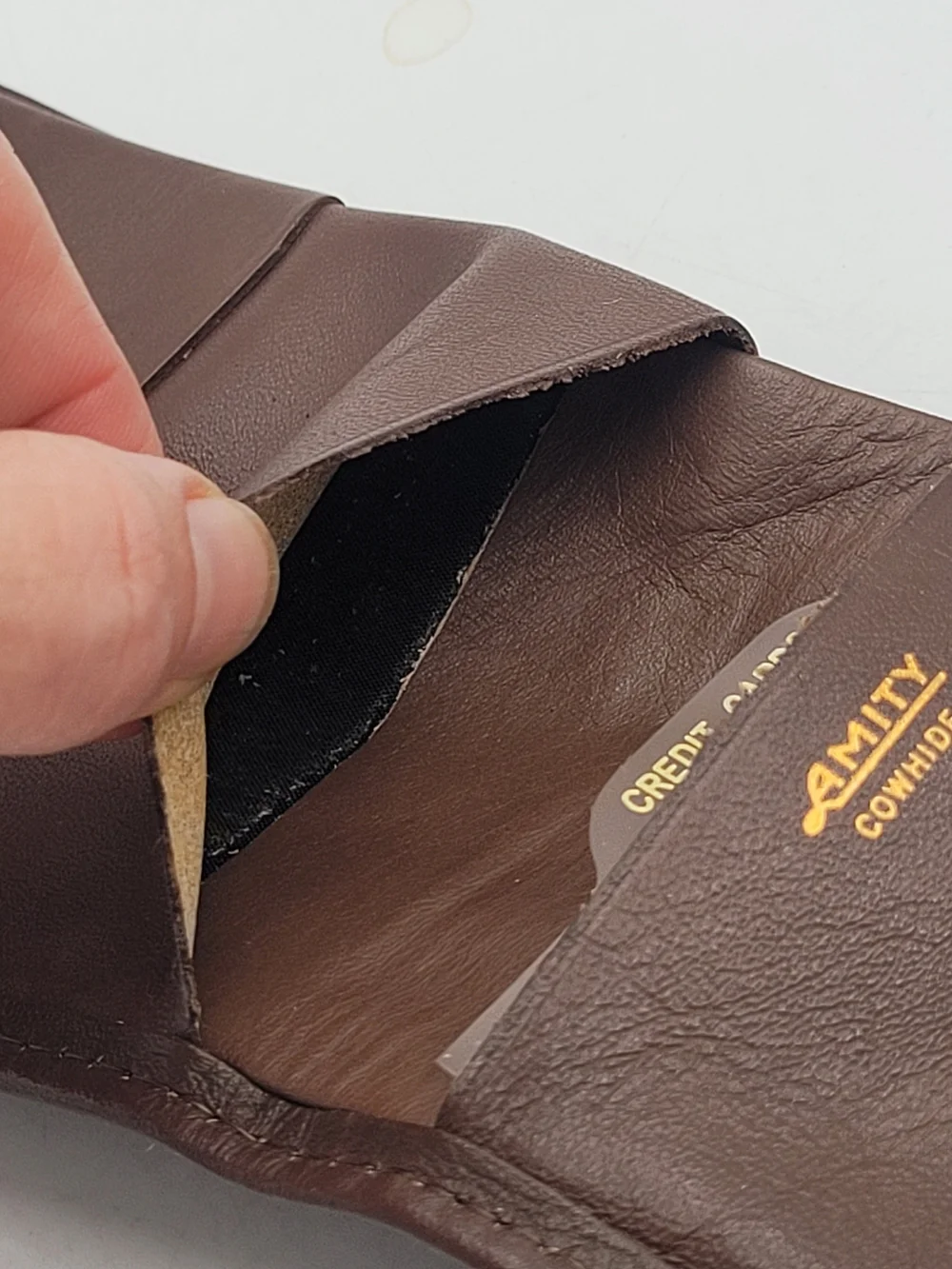 Ami Brown Leather Men's Bifold Card Wallet